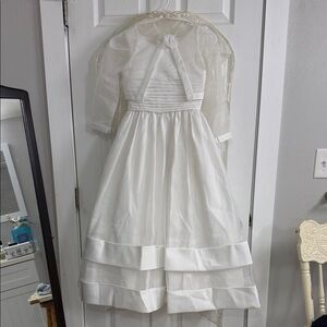 Chic White Layered Kids Dress by Source Unknown